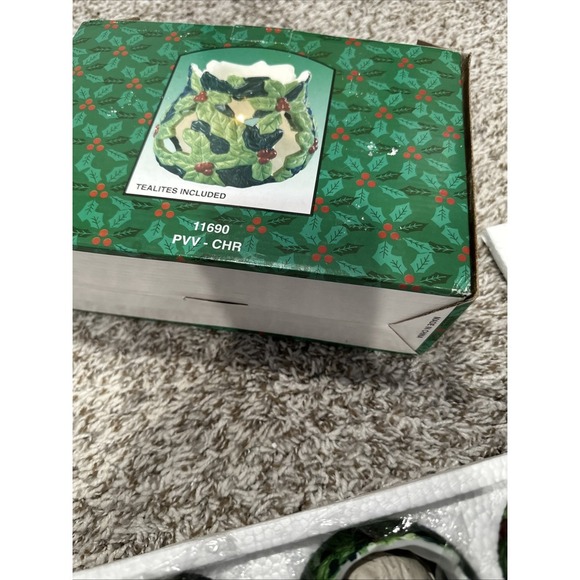 Set Of 6 Porcelain‎ Christmas Votive Holders Tealites Included Item PVV-CHR - Picture 2 of 3